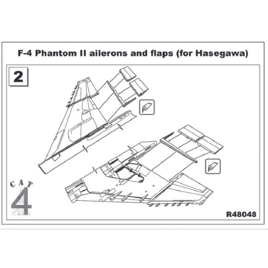 CAT4 R48048 1/48 F4 Phantom II ailerons and flaps (for Hasegawa